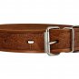 Genuine Tooled Leather Dog Collar Hunting Pattern Tan 3 Sizes (Neck Circumf: 10.