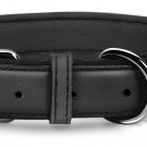 Pawaboo Dog Collar, 13.3 to 16.5 Inches Adjustable Genuine Leather Waterproof Cl