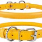 CollarDirect Rolled Leather Dog Collar, Soft Padded Round Puppy Collar, Handmade