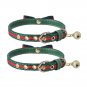 2 pcs/set Bowtie Leather Small Dog Collar with Bell Charm Adjustable 8-10" PUPTE