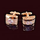 Gold silver men cufflinks shirt white crystal cuff links wedding party gift