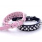 Punk Style Spiked PU Leather Pet Dog Fashion Collar Belt - 10 Rivets Black L