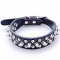 Punk Style Spiked PU Leather Pet Dog Fashion Collar Belt - 10 Rivets Black L