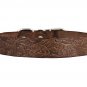 Genuine Tooled Leather Dog Collar Hunting Pattern Brown 3 Sizes (Neck Circumf: 1
