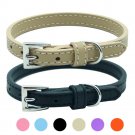 2 PCS Soft Leather Cat Kitten Collar-Orange, Purple, Black, Khaki, Pink, Blue