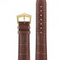 15mm Deluxe Replacement Bracelet Watch Bands in Brown Tone-On-Tone Stitch with G