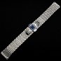 YISUYA Silver 22mm Stainless Steel Silver Tone Nine Bead Solid links Watch Band