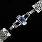 YISUYA Silver 22mm Stainless Steel Silver Tone Nine Bead Solid links Watch Band
