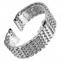 YISUYA Silver 22mm Stainless Steel Silver Tone Nine Bead Solid links Watch Band