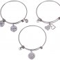 Silver Plated Stainless Steel Expandable Charm Bracelet Bangle - The Power of Lo
