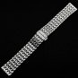 YISUYA Silver 20mm Stainless Steel Silver Tone Nine Bead Solid links Watch Band