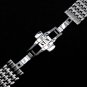 YISUYA Silver 20mm Stainless Steel Silver Tone Nine Bead Solid links Watch Band