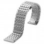 YISUYA Silver 20mm Stainless Steel Silver Tone Nine Bead Solid links Watch Band