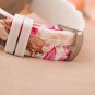 Solucky Women Silicone Printed Flower Causal Quartz Wrist Watches Pink