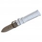 22mm White Genuine Replacement Leather Watch Band Alligator Grain 7.87inch Lengt