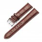 Men Brown Calf Leather Replacement Watch Band Alligator Grain 24mm Width 7.87in
