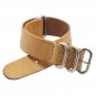 Nato Style Leather Watch Strap Watch Bands Bracelet Stainless Steel Buckle (20mm