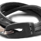 Xusamss 3 Laps Twining Metal Hook Strap Buckle Leather Bracelets Bangle,7.5" Wri
