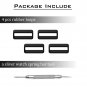 4Packs Rubber Watch Band Strap Loops Black Silicone Replacement Resin Watch Band