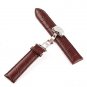 KOLIGHT Brown Fashion Durable 15mm Genuine Leather Deployant Watch Band Bracelet