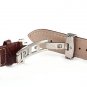 KOLIGHT Brown Fashion Durable 15mm Genuine Leather Deployant Watch Band Bracelet