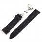 KOLIGHT Black Fashion Durable 23mm Genuine Leather Deployant Watch Band Bracelet
