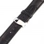 KOLIGHT Black Fashion Durable 23mm Genuine Leather Deployant Watch Band Bracelet
