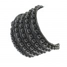 Black Double Leather Cord Black Coloured Bead Wrap Around Leather Bracelet Wrist
