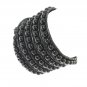 Black Double Leather Cord Black Coloured Bead Wrap Around Leather Bracelet Wrist