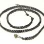Black Double Leather Cord Black Coloured Bead Wrap Around Leather Bracelet Wrist