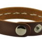 Unisex Studded Metal Spike Punk Rock PU Leather Bracelet (Brown Studded)
