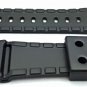 22mm Black Watch Band | Replacement Rubber PVC Bracelet Wrist Strap with Stainle