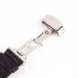 KOLIGHT Black Fashion Durable 15mm Genuine Leather Deployant Watch Band Bracelet