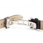KOLIGHT Black Fashion Durable 15mm Genuine Leather Deployant Watch Band Bracelet
