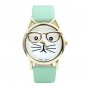 Top Plaza Fashion Women's Platinum Plated Mini Cat Glasses Analog Quartz Watch,