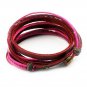 Victoria Echo Handmade Multilayer Wraps Colorful Cords Leather Bracelet Pink