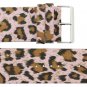 Moog Paris Light Pink Leather Band Replacement, Leopard Pattern, Pin Clasp, 34mm