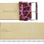 Moog Paris Pink Leather Band Replacement, Leopard Pattern, Pin Clasp, 34mm Strap