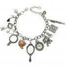 Silver Plated Fashion Vintage Fairytale Charms Cuff Bangle Bracelet Frog Mirror