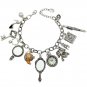Silver Plated Fashion Vintage Fairytale Charms Cuff Bangle Bracelet Frog Mirror