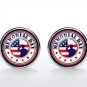 Cufflinks US ARMY  Silver Plated Glass CUFF LINKS Military Veteran Memorial day