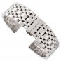 22mm Solid Stainless Steel Watch Band Silver 316L Push Button Hidden Bracelet Wa