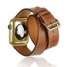 AWSTECH 38mm Luxury Leather Extra-Long Double Tour Band Strap Bracelet Replaceme