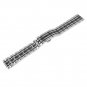 Beauty7 Black/Silver Two Tone 22mm Polished Stainless Steel Solid Link Watch Ban