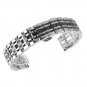 Beauty7 Black/Silver Two Tone 22mm Polished Stainless Steel Solid Link Watch Ban