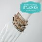 Brown Creme Cord Grey Glass Beads Double 2 Wrap Bead Bracelet, Choker or Boot