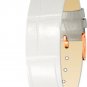 Moog Paris White Calf Leather Bracelet for Women, Alligator Pattern, Pin Clasp,