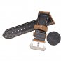 26mm Calf Leather Padded Genuine Strap Watch Band Replacement Kit Stainl