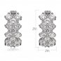 Platinum Plated Greek Myth Vintage Rhinestone Micro Pave Pierced Hoop Earrings