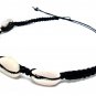 Hawaiian Natural Cowrie Bracelet - Shell Stretch Chip Black Wrist Ankle for Wome